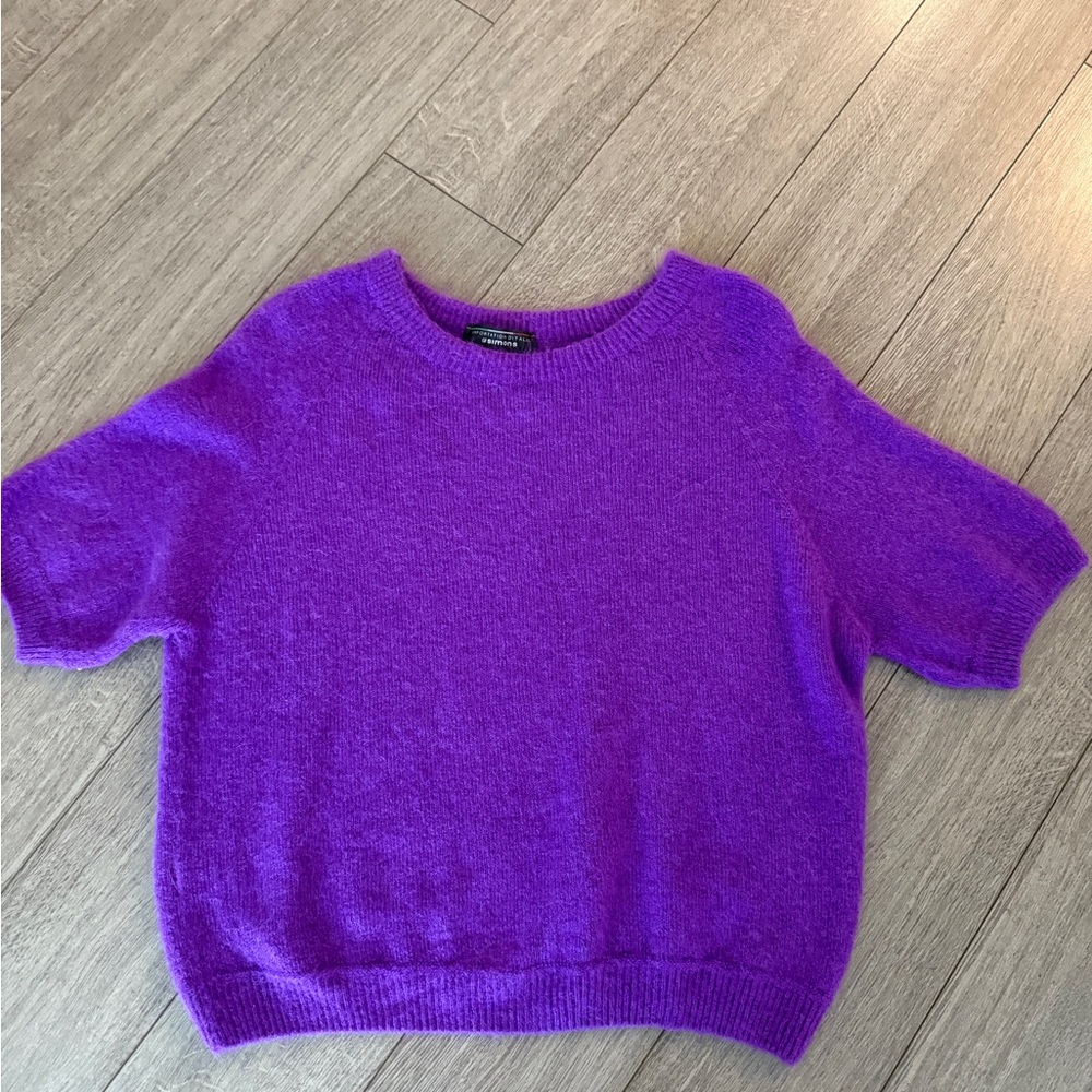 Purple Short Sleeve Sweater